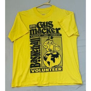 VTG 1995 Gus Macker Basketball Volunteer T-Shirt Belding MI Single Stitch LARGE